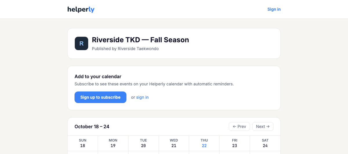 Branded Schedule with Logo