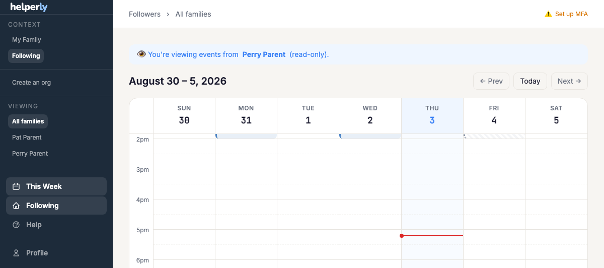 Context switcher in the sidebar